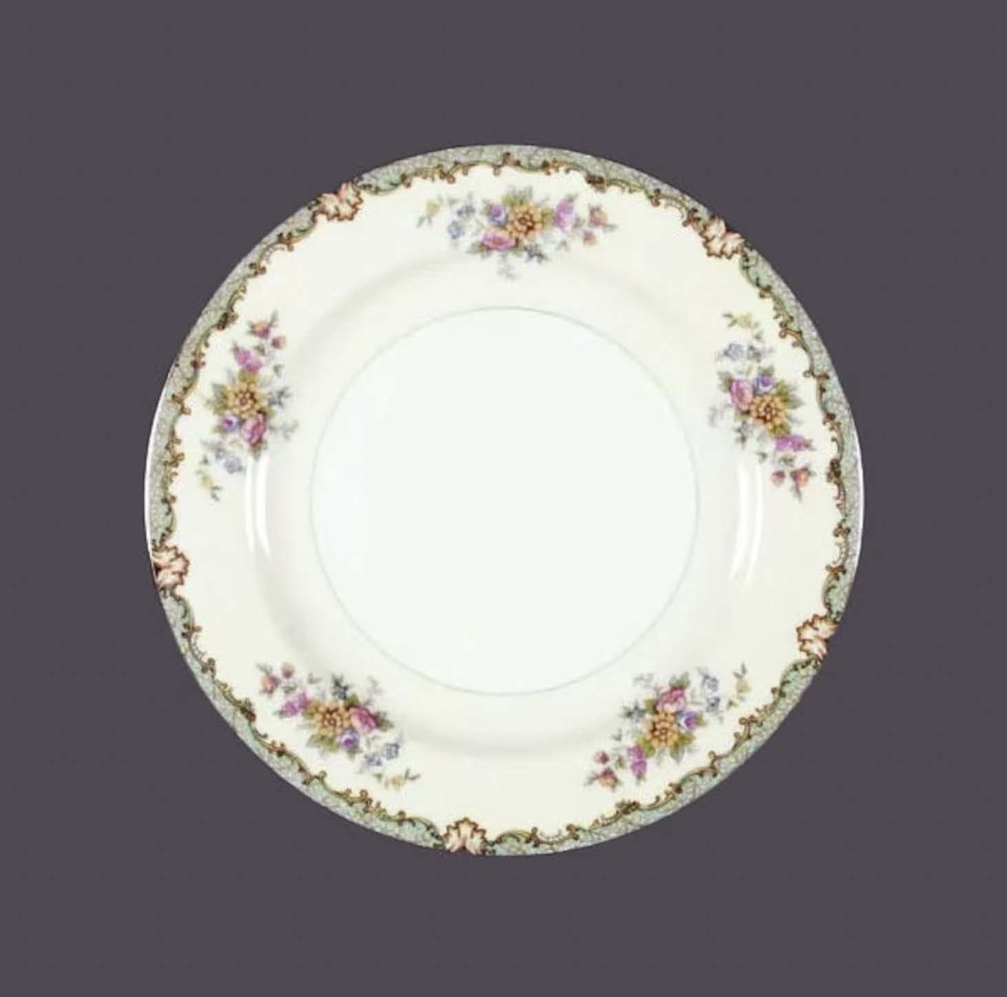 Noritake hand-painted Nippon Lanare dinner plate made in Japan. Green verge. - $56.29