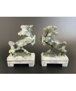 Pair Chinese Fine Carving Soapstone Running Horse Statues - Paperweights... - £208.53 GBP