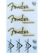 43 - Fend@r Telec@ster Headstock Logo STICKER YL Back - $6.00