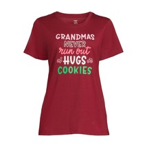 Way To Celebrate Women&#39;s Christmas Grandma Hugs Graphic T-Shirt Size XL (16/18) - £13.17 GBP