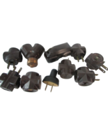 Vtg 11 Electric Brown Bakelite 3 Way Plugs &amp; Socket Eagle Leviton Meteor... - $9.85