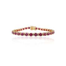 18K Gold Round Ruby Diamond Tennis Bracelet - £3,043.29 GBP