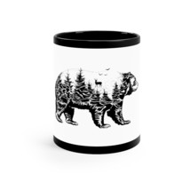 Black Ceramic Coffee Mug Personalized With Your Design (11oz) - £21.74 GBP