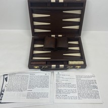 Vintage Backgammon Game - Magnetic Board Travel Size, Brown w/ White Str... - £9.56 GBP