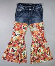 Vanity Premium Collection Womens Cutest Jeans Ever 18&quot; Flare Floral Prin... - £33.16 GBP