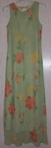 Excellent Womens J.B.S. Ltd. Green With Floral Full Length Lined Dress Size 6 - £19.77 GBP