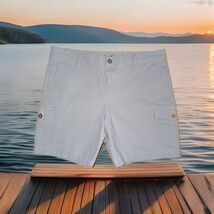 Eddie Bauer Cargo Shorts Women's 16 baby Blue Cotton Stretch - $15.83