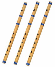Handmade Beautiful Musical Bansuri Instrument Bamboo Flute B C G Scale Set Of 3 - £12.34 GBP