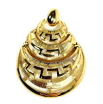 MONET Pendant ONLY Art Deco Gold Tone 3 Tiered Signed Vintage 3.25&quot; READ - £24.62 GBP