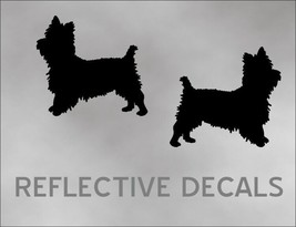 Reflective Decal Sticker Yorkie Yorkshire Cairn Scottish Terrier Pet Dog BK - £12.70 GBP