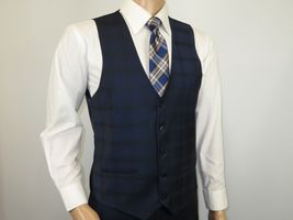 Men Suit BERLUSCONI Turkey 100% Italian Wool Super 180's 3pc Vested #Ber24 Navy image 9