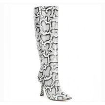 Gianni Bini Snake Print Boots Size 5.5 Gray Boots Stiletto Heel Lennoxe Boots - £33.54 GBP