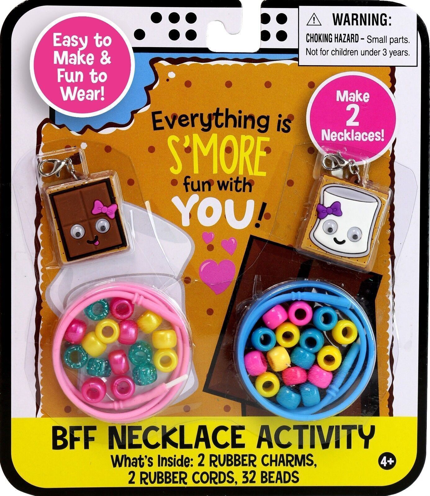 Primary image for BFF Necklace Activity Set S'mores Makes 2 Necklaces Charms and Beads Girls Gift