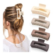 Premium Quality 4 Pieces Hair Claw Clips For All Hair Types Rectangular Shape - £19.76 GBP