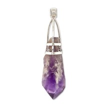 Stones Desire Amethyst Crystal Pendant Necklace (20&quot;) Purple - £151.09 GBP