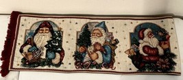 Vintage Old World St Nick Tapestry Table Runner 72 In Long 13 In Wide Fringed - £23.70 GBP