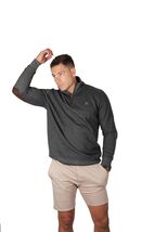 American Fit Men's Quarter Zip with Elbow Patch Black 100% Cotton Made i... - $33.95