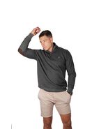 American Fit Men's Quarter Zip with Elbow Patch Black 100% Cotton Made i... - $33.95