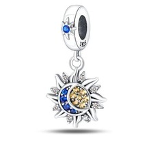 2024 New Charm S925 Sun and Crescent Moon Dangle Fit Bracelet and Necklace - £8.65 GBP