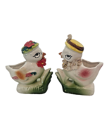 1940s Duck With Hat Toothpick Holder Set Of 2 Japan Bird Chicken Figures - €22,19 EUR