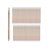 Natural Wooden HB Pencil With Eraser 48EA - £24.08 GBP