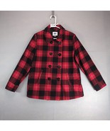 Old Navy Wool Blend Buffalo Plaid Coat Women&#39;s L Double Brested Lined Po... - $661.50 MXN