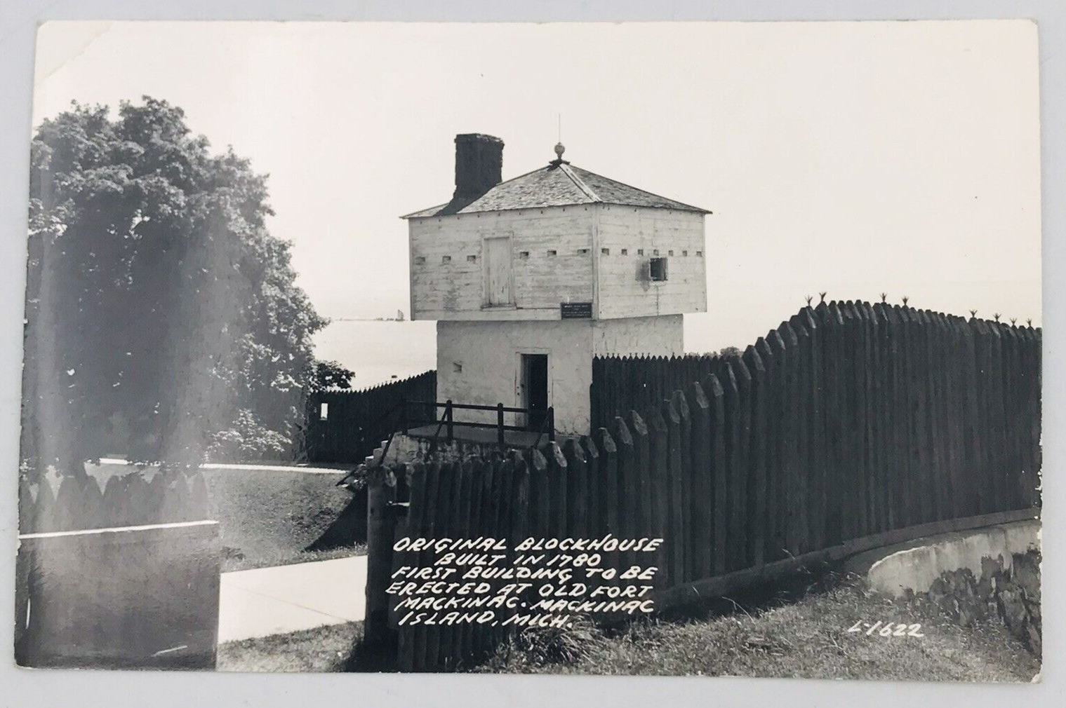 Primary image for Vintage 1930's-40's EKC RPPC Blockhouse Fort Mackinac Michigan Postcard L-1622