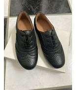 NIB 100% AUTH Gucci Toddler Kids Black Leather Wingtip GG Logo Lace Up O... - £147.52 GBP