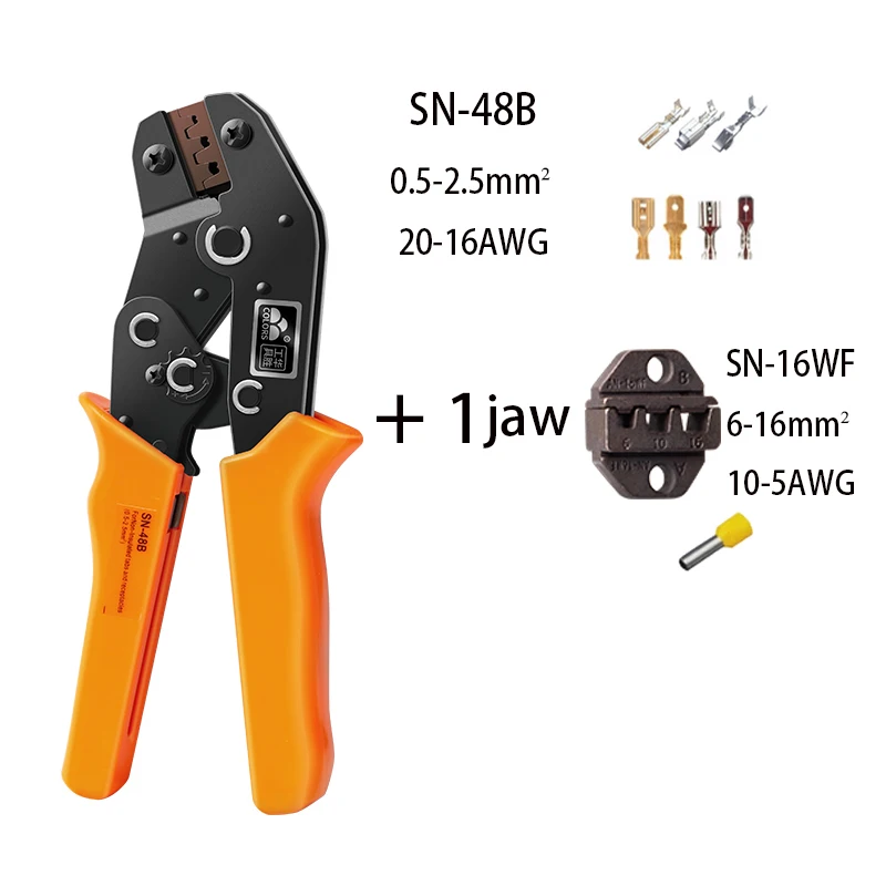 N 48b crimper kit 0 5 2 5mm 20 13aawg interchangeable die wire terminal crimping manual thumb200