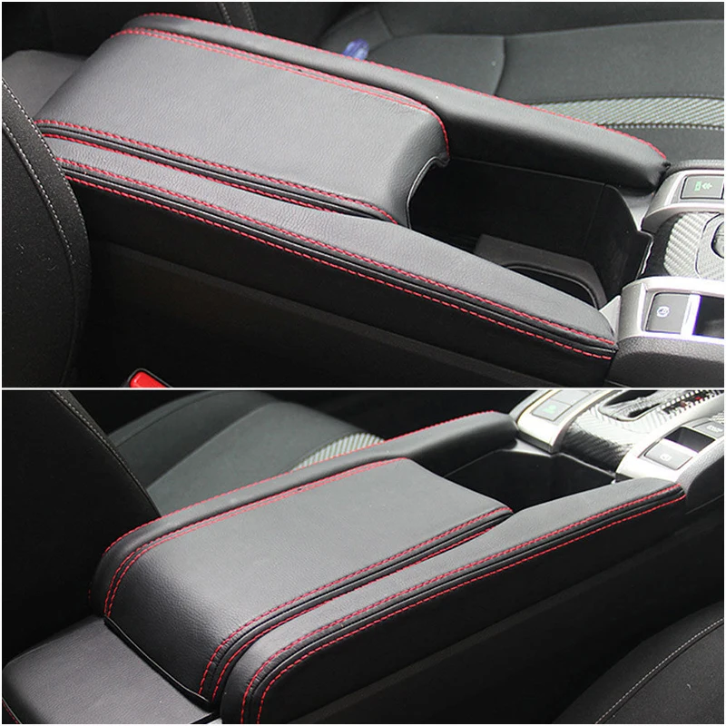 Primary image for 3PCS PU Leather Car Center Armrest Box Case Cover Trim Cushion Pad for Honda C