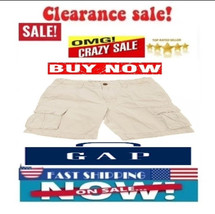 ??Gap Authentic Cargo Shorts Khakis Shorts Loose Shorts???Buy Now?⬇️? - £31.36 GBP