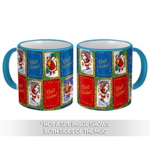 Skiing Santa Klaus : Gift Mug Vintage Cards Christmas Pattern Gift Bag Kids Fram - £12.70 GBP