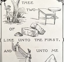 1901 Bible Passage Deuteronomy 10:1 Victorian Word Symbol Puzzle Religio... - $28.01 CAD