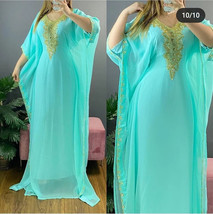 Ferozi Women Moroccan Dubai Kaftan Farasha Abaya Dress Handmade Fancy Long Gown - £46.59 GBP