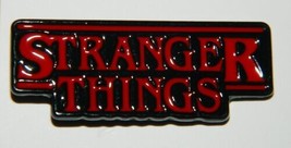 Stranger Things TV Series Red and Black Name Logo Metal Enamel Pin NEW UNUSED - £6.26 GBP