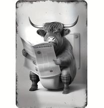 The Cow Is Reading The Newspaper In The Toilet Metal Signs 20x30 cm - £11.18 GBP