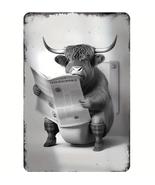 The Cow Is Reading The Newspaper In The Toilet Metal Signs 20x30 cm - £11.00 GBP