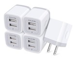 5Pcs Usb Plug, Wall Charger Fast Charging Block, Power Adapter Cube 2 Po... - £22.34 GBP