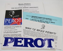 Vintage 1996 Ross Perot President Election Campaign Literature Bumper Sticker - £7.91 GBP