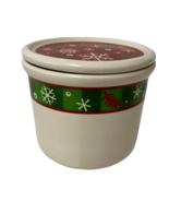 Longaberger Pottery Holiday One Pint Crock Snowflake With Lid Excellent ... - $372.32 MXN