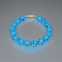 Blue Bracelet Faux Turquoise Howlite Stone Beads - £7.73 GBP