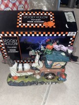Spooky Hollow Halloween Porcelain Horse and Carriage Figure House Accessory 1996 - £7.93 GBP