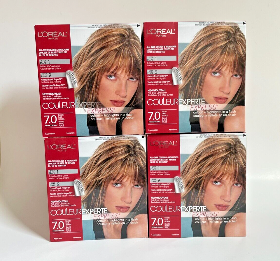 Primary image for L'Oreal Paris 7.0 Biscotti Dark Blond Natural Couleur Experte Haircolour Dye x 4