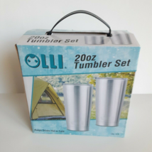 Insulated Camping Tumblers Stainless Steel Pair 2 Pieces NEW in box 20 oz Olli - £9.42 GBP