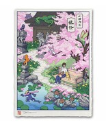 Pokemon Spring Garden Japanese Edo Style Giclee Poster Print Art 12x17 M... - £64.50 GBP