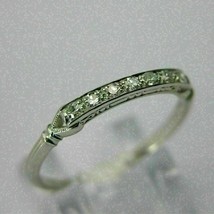 1.10Ct Vintage Kunst Deko Moissanit Ehering 14K Weiß Vergoldet Silber - $92.61