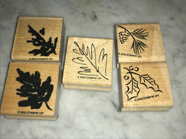 5- Pine Tree Branch Realistic Nature Fir Needles Stampin&#39; Up! 2002 Rubber Stamps - £6.04 GBP