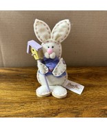 Vintage Easter Dan Dee Bunny Rabbit Holding Birdhouse Decoration 7&quot; Tall - $20.75