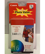 Canon BCI 16 Color Photo Value Pack 2 Ink Tanks 140 Glossy Paper 4x6 Sealed - £9.56 GBP