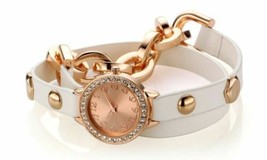 NEW Geneva Platinum 9646 Women&#39;s Amour Collection Wrap Around White/Rose Gold - £10.73 GBP